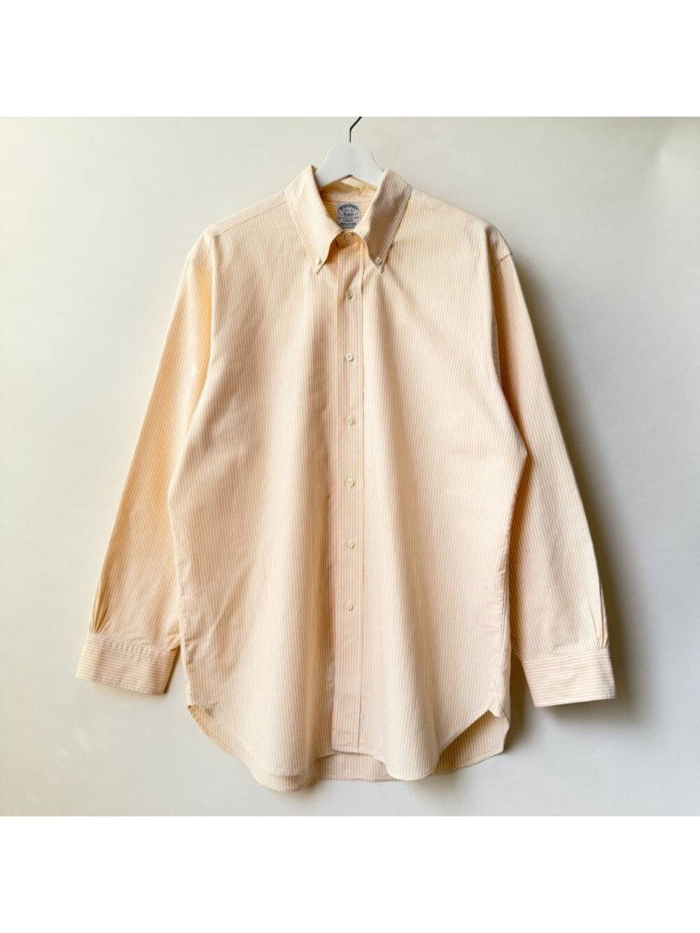Vintage 90s Brooks Brothers Makers Oxford Mens Size 16 1/2 Yellow White